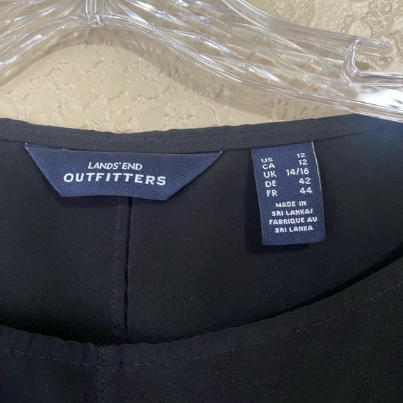 Lands End Bracelet Tie Sleeve Boatneck Blouse - Womens 12 - Picture 3 of 6